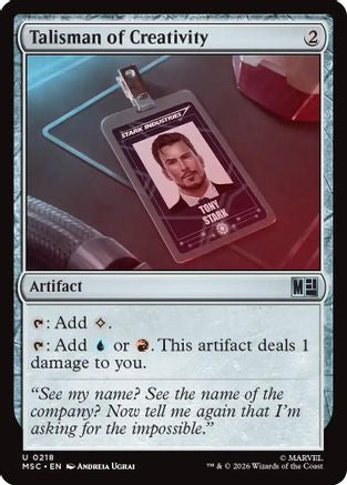 Talisman of Creativity (Surge Foil) (MSC-218) [Commander: Marvel Super Heroes] Foil