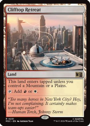 Clifftop Retreat (Surge Foil) (MSC-231) [Commander: Marvel Super Heroes] Foil