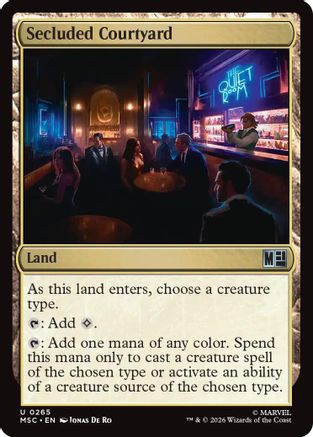 Secluded Courtyard (Surge Foil) (MSC-265) [Commander: Marvel Super Heroes] Foil