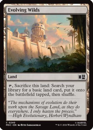 Evolving Wilds (Surge Foil) (MSC-240) [Commander: Marvel Super Heroes] Foil