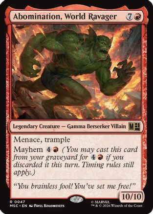 Abomination, World Ravager (Surge Foil) (MSC-047) [Commander: Marvel Super Heroes] Foil