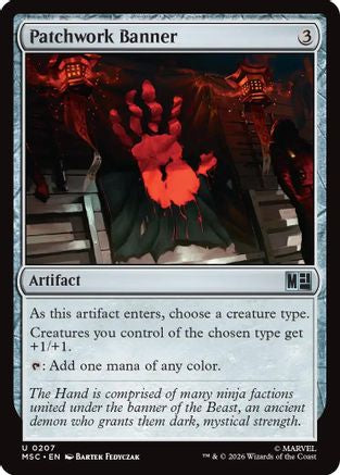 Patchwork Banner (Surge Foil) (MSC-207) [Commander: Marvel Super Heroes] Foil