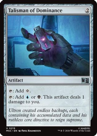 Talisman of Dominance (Surge Foil) (MSC-219) [Commander: Marvel Super Heroes] Foil