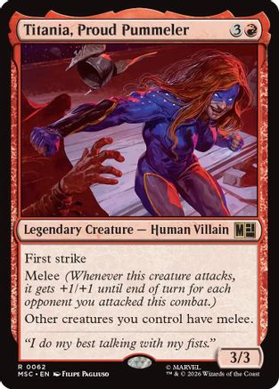 Titania, Proud Pummeler (Surge Foil) (MSC-062) [Commander: Marvel Super Heroes] Foil