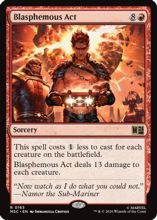Blasphemous Act (Surge Foil) (MSC-163) [Commander: Marvel Super Heroes] Foil