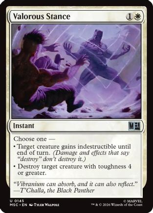 Valorous Stance (Surge Foil) (MSC-145) [Commander: Marvel Super Heroes] Foil