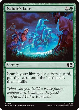 Nature's Lore (Surge Foil) (MSC-177) [Commander: Marvel Super Heroes] Foil