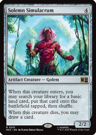 Solemn Simulacrum (Surge Foil) (MSC-215) [Commander: Marvel Super Heroes] Foil