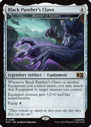 Black Panther's Claws - Hammer of Nazahn (Surge Foil) (MSC-286) [Commander: Marvel Super Heroes] Foil