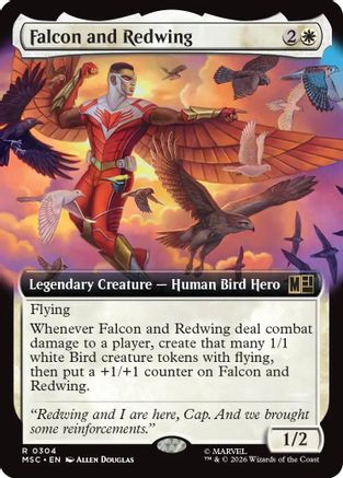 Falcon and Redwing (Extended Art) (MSC-304) [Commander: Marvel Super Heroes]