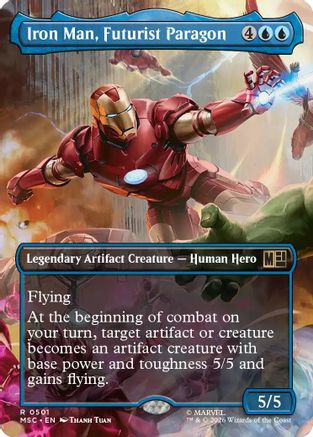 Iron Man, Futurist Paragon (Borderless) (MSC-501) [Commander: Marvel Super Heroes] Foil