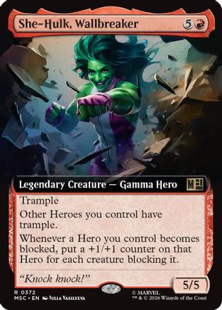 She-Hulk, Wallbreaker (Extended Art) (MSC-372) [Commander: Marvel Super Heroes] Foil