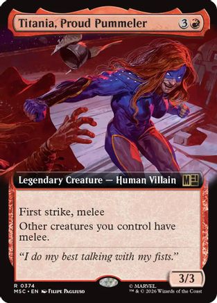 Titania, Proud Pummeler (Extended Art) (MSC-374) [Commander: Marvel Super Heroes]