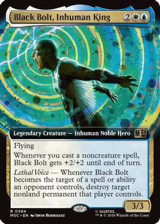 Black Bolt, Inhuman King (Extended Art) (MSC-394) [Commander: Marvel Super Heroes] Foil