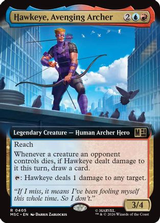 Hawkeye, Avenging Archer (Extended Art) (MSC-405) [Commander: Marvel Super Heroes] Foil