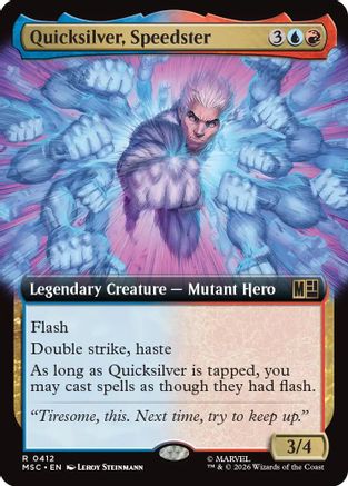Quicksilver, Speedster (Extended Art) (MSC-412) [Commander: Marvel Super Heroes] Foil