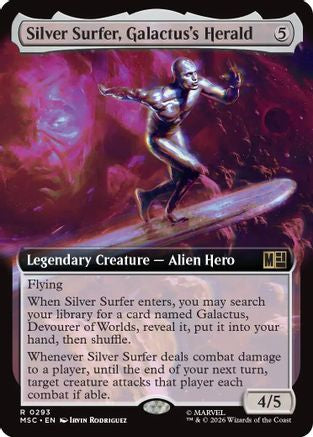 Silver Surfer, Galactus's Herald (Extended Art) (MSC-293) [Commander: Marvel Super Heroes]