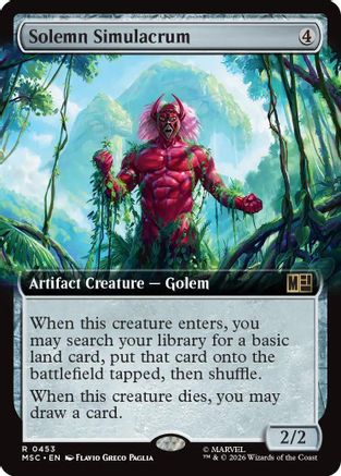 Solemn Simulacrum (Extended Art) (MSC-453) [Commander: Marvel Super Heroes] Foil