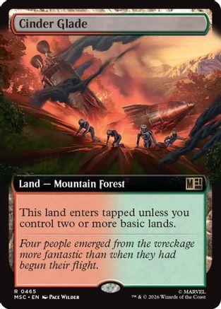 Cinder Glade (Extended Art) (MSC-465) [Commander: Marvel Super Heroes] Foil