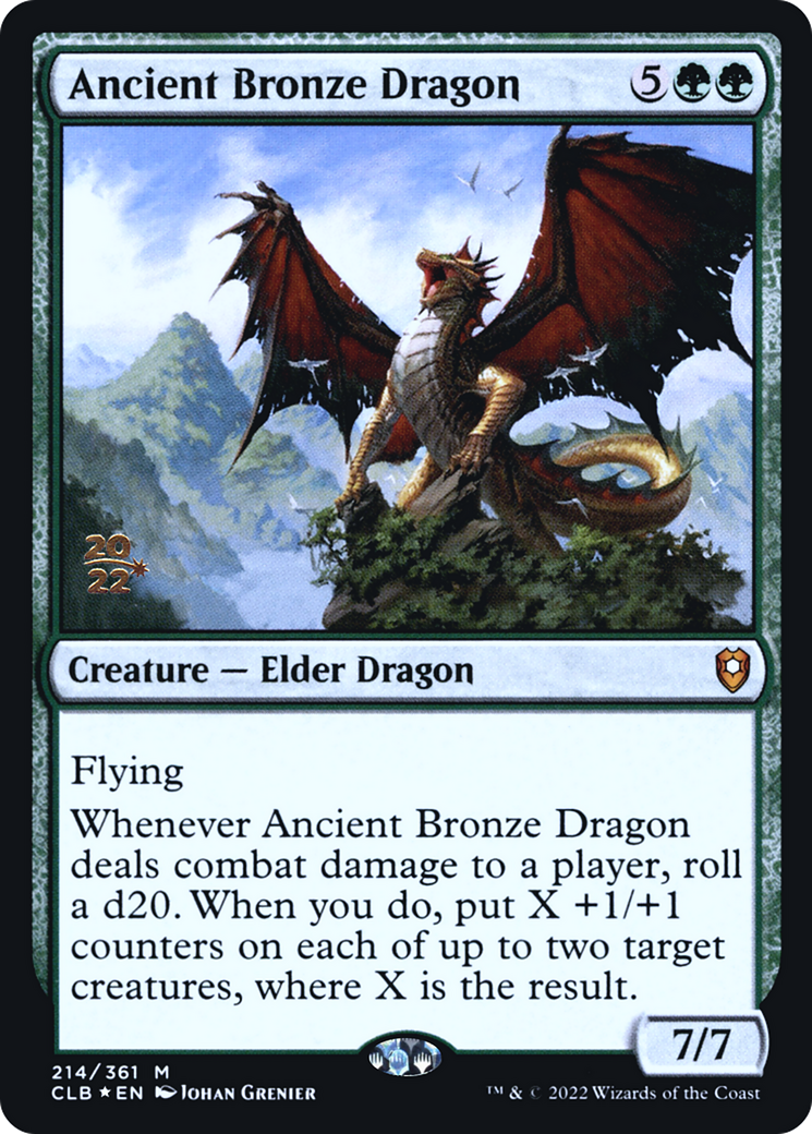 Ancient Bronze Dragon (PRE-214) [Battle for Baldur's Gate Promos] Foil