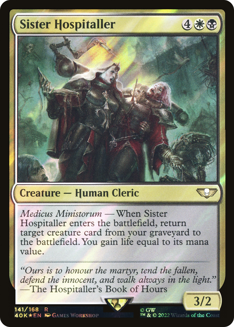 Sister Hospitaller (Surge Foil) (40K-141) [Warhammer 40,000 Commander] Foil