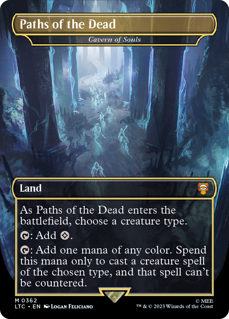 Paths of the Dead - Cavern of Souls (LTC-362) [Tales of Middle-earth Commander] / Paths of the Dead (Borderless) Foil