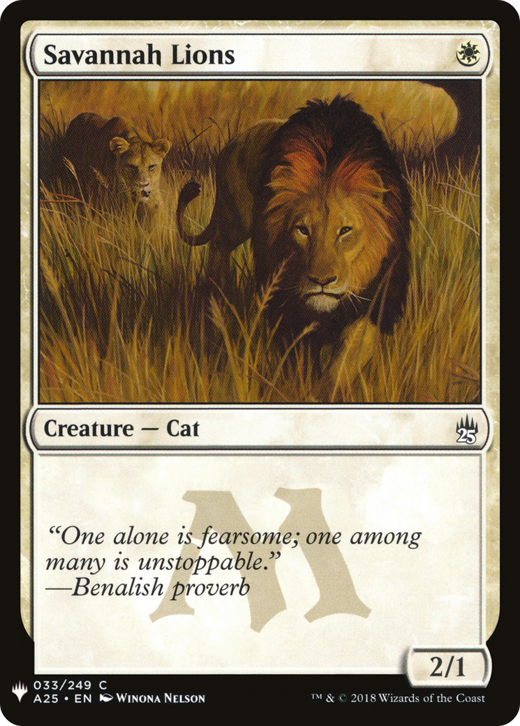 Savannah Lions (LIST-A25-33) [The List]