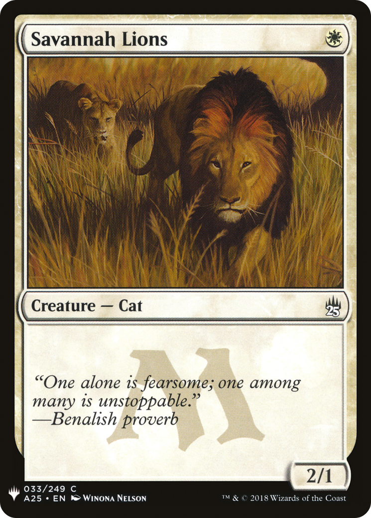 Savannah Lions (LIST-A25-33) [The List]