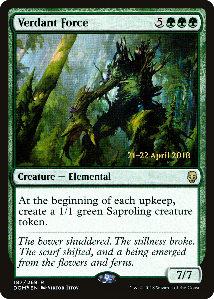 Verdant Force (PRE-187S) [Dominaria Promos] Foil