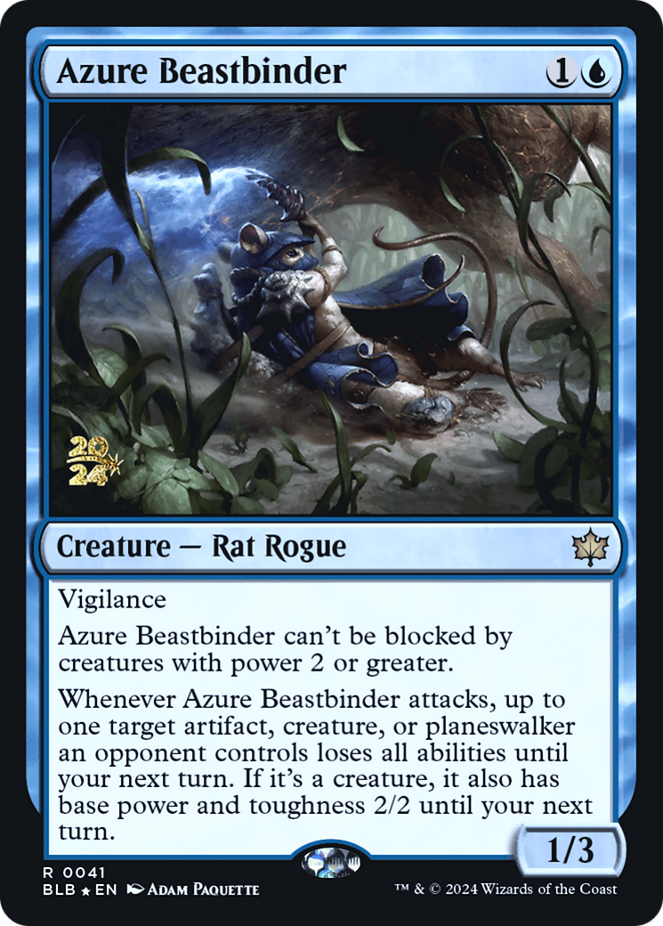 Azure Beastbinder (PRE-41S) [Bloomburrow Promos] Foil