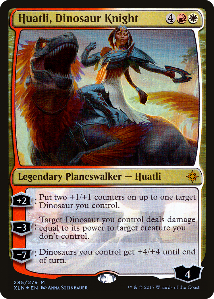 Huatli, Dinosaur Knight (XLN-285) [Ixalan] Foil