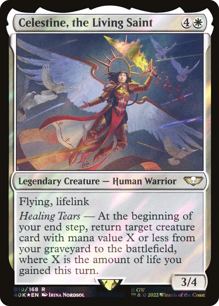 Celestine, the Living Saint (Surge Foil) (40K-010) [Warhammer 40,000 Commander] Foil