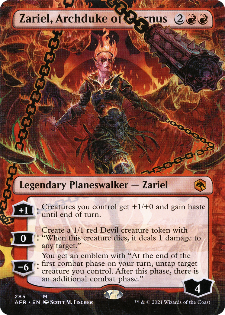 Zariel, Archduke of Avernus (Borderless) (AFR-285) (Borderless) [Adventures in the Forgotten Realms]