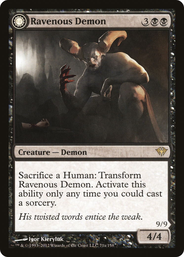 Ravenous Demon // Archdemon of Greed (DKA-071) [Dark Ascension]: (Double Faced Transform) Foil
