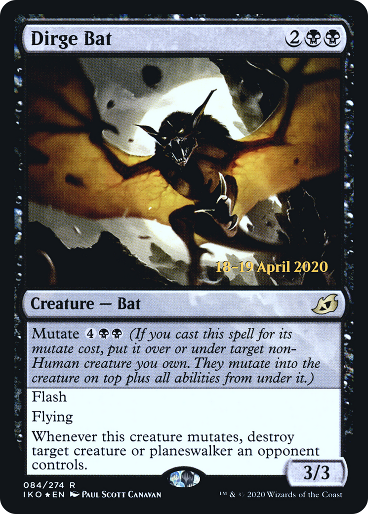 Dirge Bat (PRE-84S) [Ikoria: Lair of Behemoths Promos] Foil