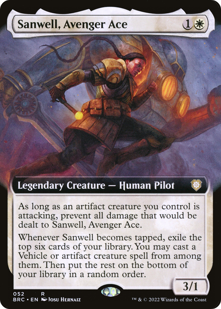 Sanwell, Avenger Ace (Extended Art) (BRC-052) [The Brothers' War Commander]