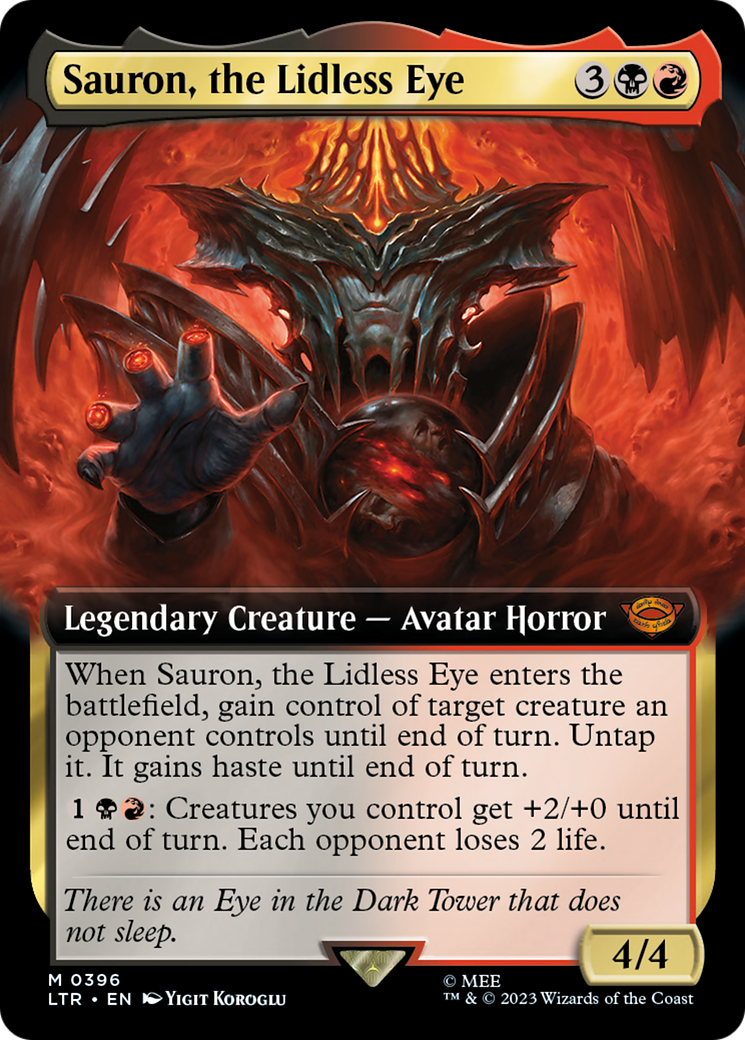 Sauron, the Lidless Eye (LTR-396) [The Lord of the Rings: Tales of Middle-earth]: (Extended Art) Foil