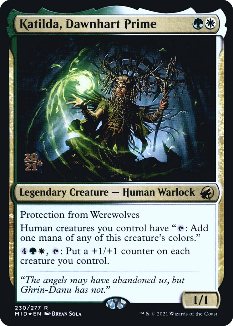 Katilda, Dawnhart Prime (PRE-230S) [Innistrad: Midnight Hunt Promos] Foil