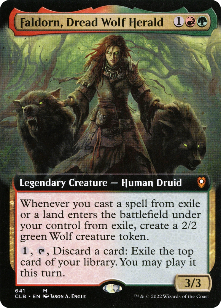 Faldorn, Dread Wolf Herald (CLB-641) [Commander Legends: Battle for Baldur's Gate]: (Extended Art) Foil