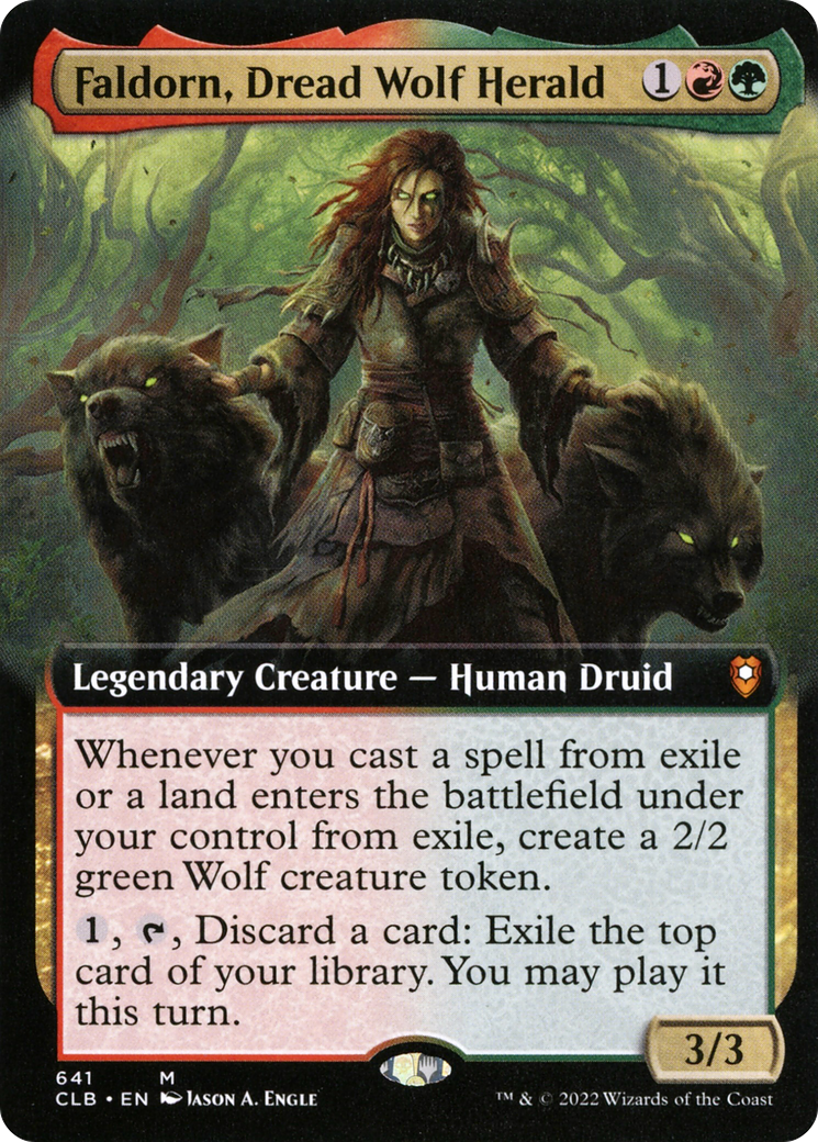 Faldorn, Dread Wolf Herald (Extended Art) (CLB-641) [Commander Legends: Battle for Baldur's Gate]