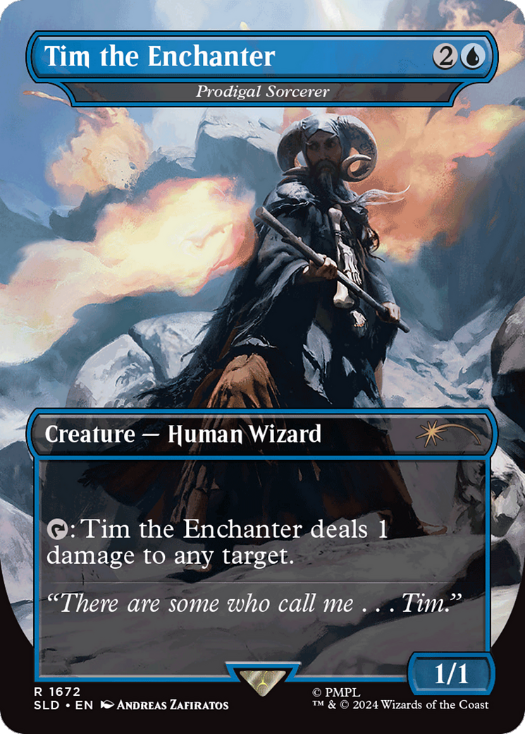 Prodigal Sorcerer (SLD-1672) [Secret Lair Drop] / Tim the Enchanter (Borderless) Foil