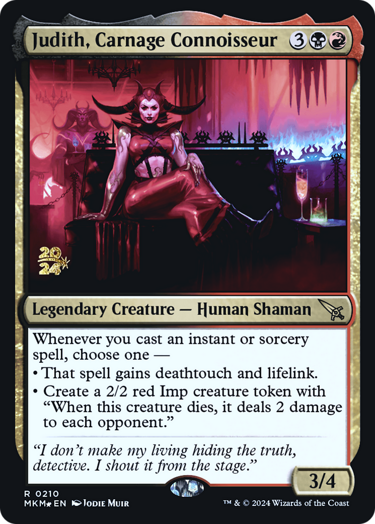Judith, Carnage Connoisseur (PRE-210S) [Murders at Karlov Manor Promos] Foil