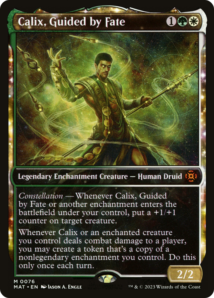 Calix, Guided by Fate (MAT-076) [March of the Machine: The Aftermath]: (Showcase, enchantment) Foil