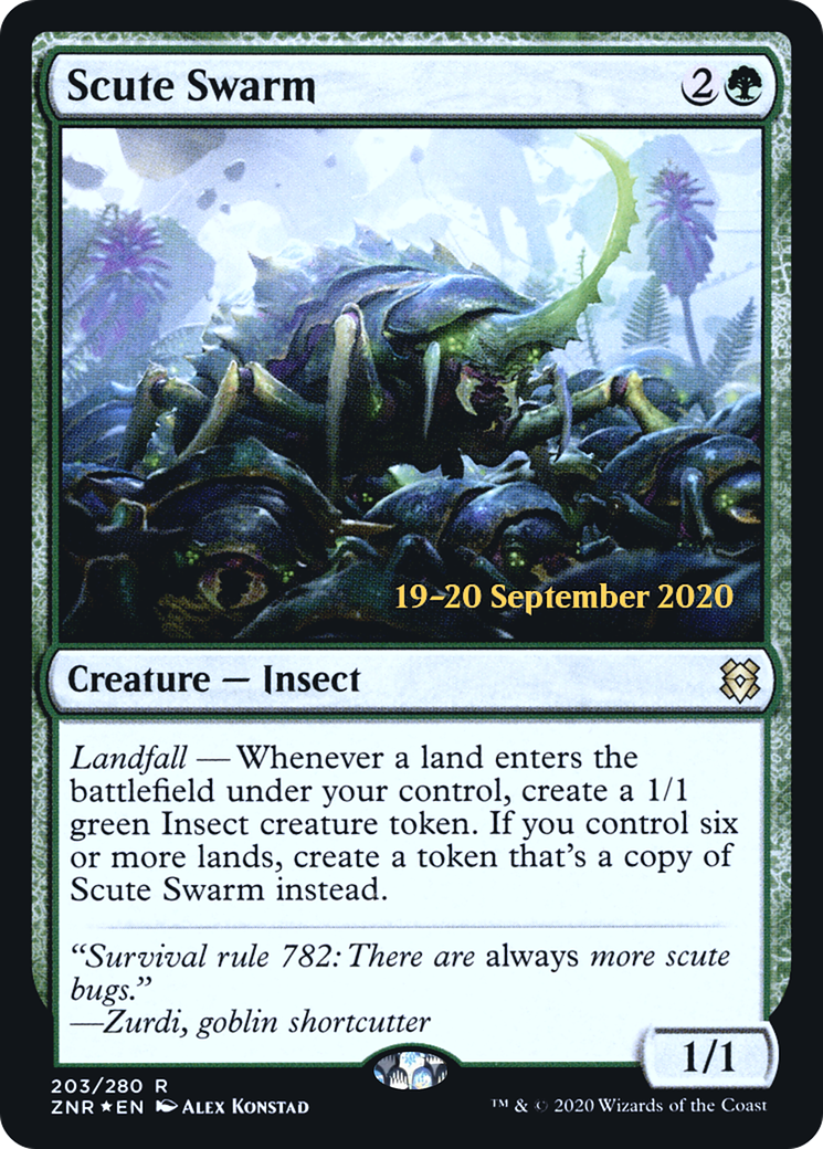 Scute Swarm (PRE-203S) [Zendikar Rising Promos] Foil