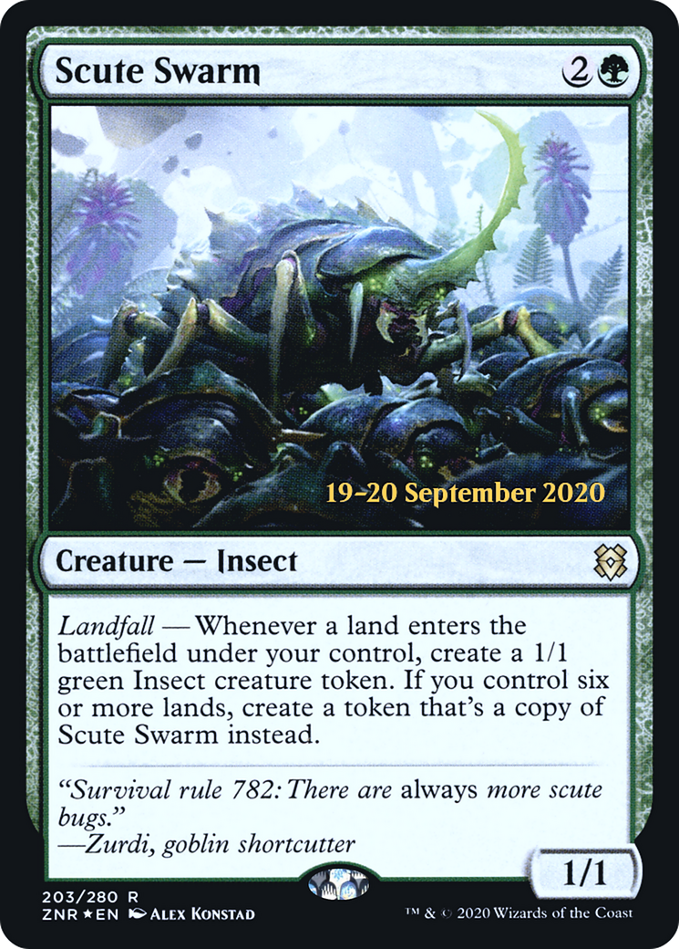 Scute Swarm (PRE-203S) [Zendikar Rising Promos] Foil