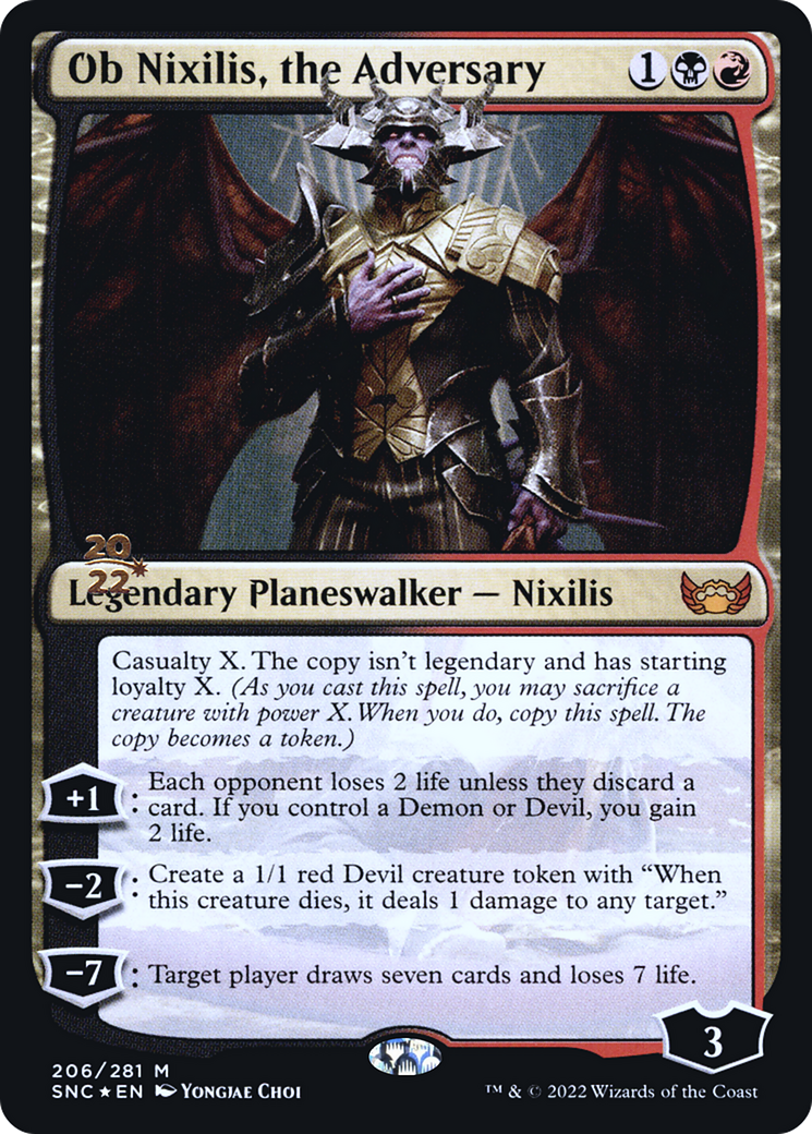 Ob Nixilis, the Adversary (PRE-206) [Streets of New Capenna Promos] Foil