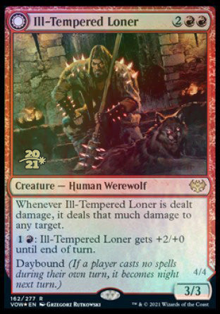 Ill-Tempered Loner // Howlpack Avenger (PRE-162S) [Innistrad: Crimson Vow Promos]: (Double Faced Transform) Foil