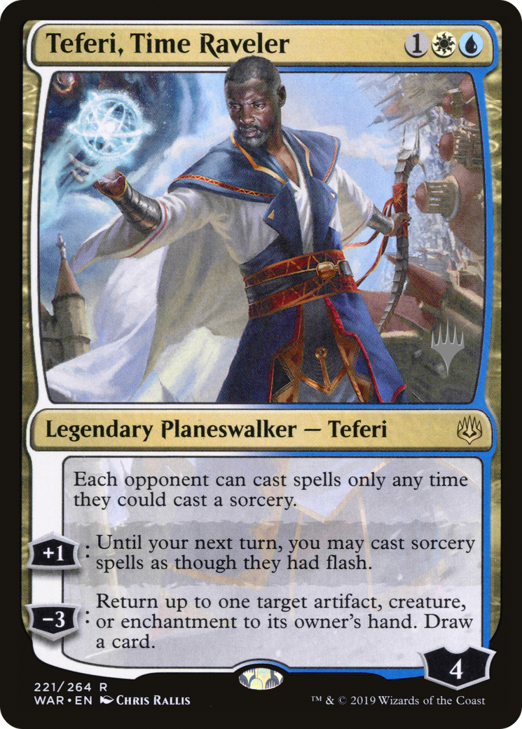 Teferi, Time Raveler (PPELD-221P) [War of the Spark Promos] Foil