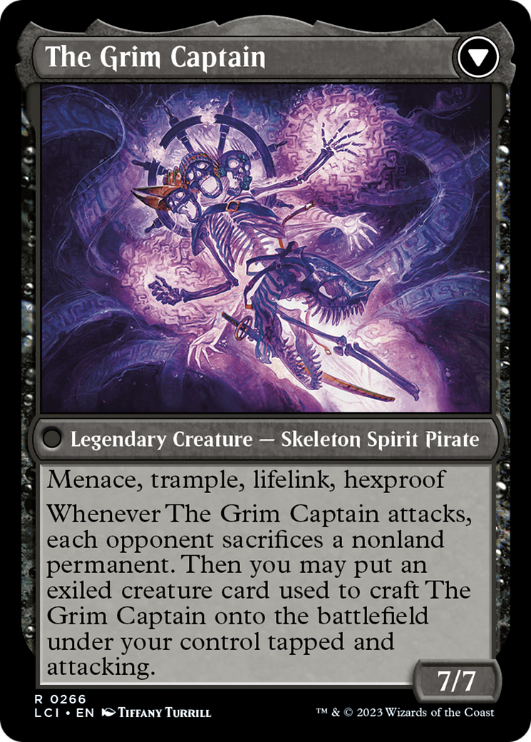 Throne of the Grim Captain // The Grim Captain (PRE-266S) [The Lost Caverns of Ixalan Promos] Foil