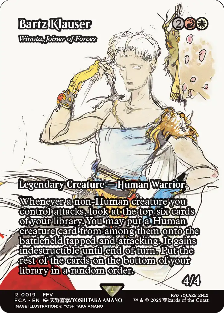 Bartz Klauser - Winota, Joiner of Forces (Showcase) (FCA-019) (Borderless) [FINAL FANTASY: Through the Ages]